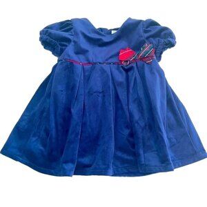 ❤️ 🆕 MAX STUDIO Girls Blue VELOUR Holiday Dress Size 18M
